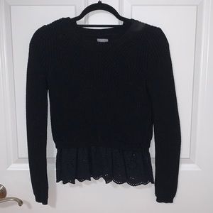Aerie Sweater with Eyelet Trim